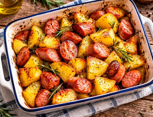 Wurstel e patate in padella