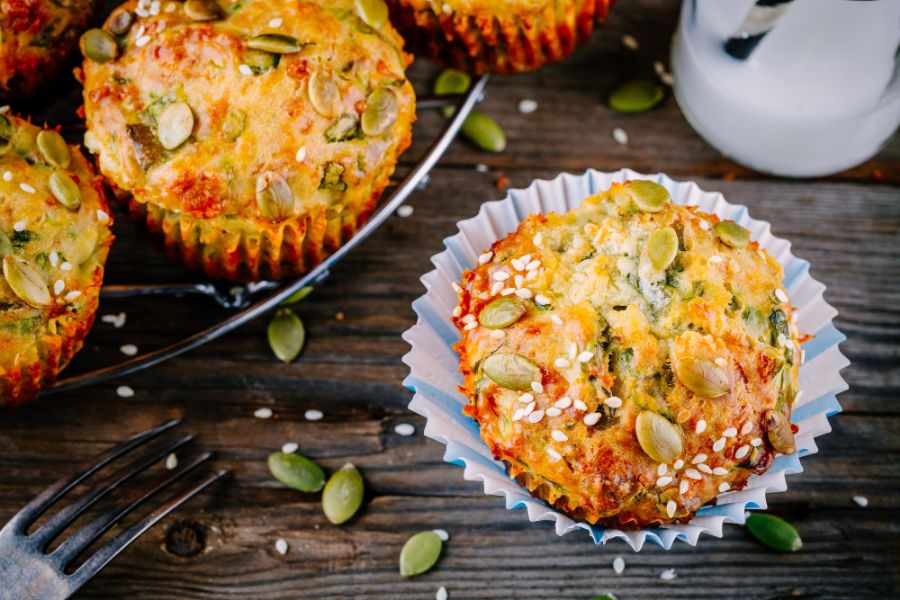 Muffin salati con spinaci e mortadella Scarlino